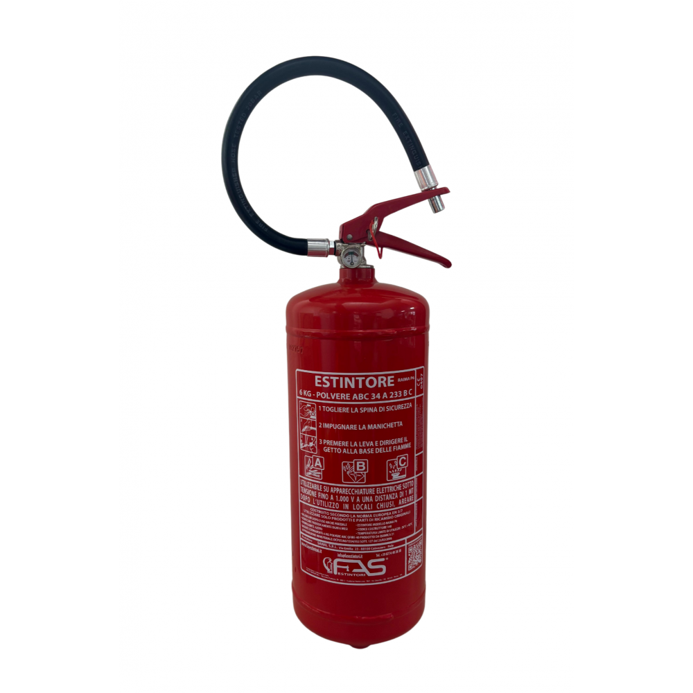 Estintore a Polvere da 6Kg 34A 233B C